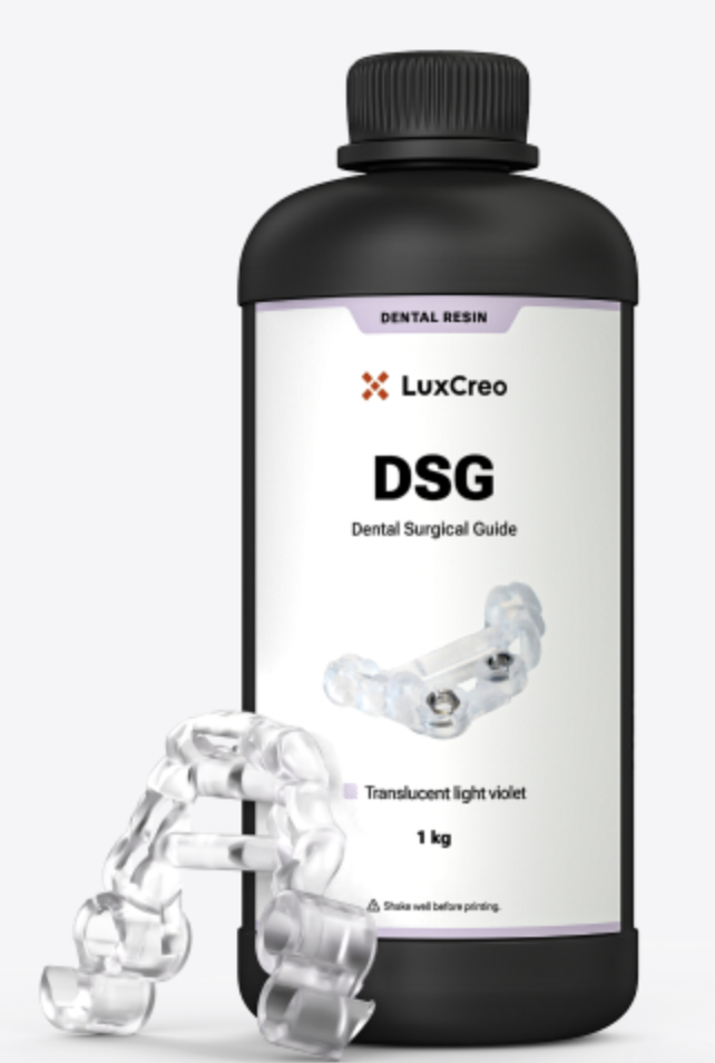 Botella de resina dental DSG con guías quirúrgicas